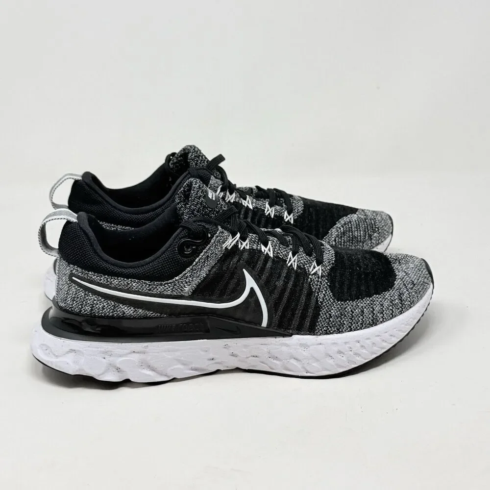 Nike React Infinity Run Flyknit 2 Running Shoes Womens 8.5 Black Oreo CT2423-101
